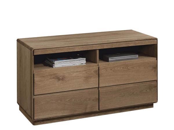 Mała drewniana szafka RTV