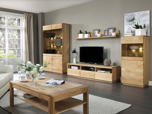 Miniaturka 1 - Zestaw mebli drewnianych do salonu dąb naturalny SETO