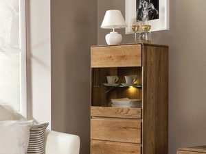 Miniaturka 1 - Witryna z barkiem drewniana oświetlenie LED Seto