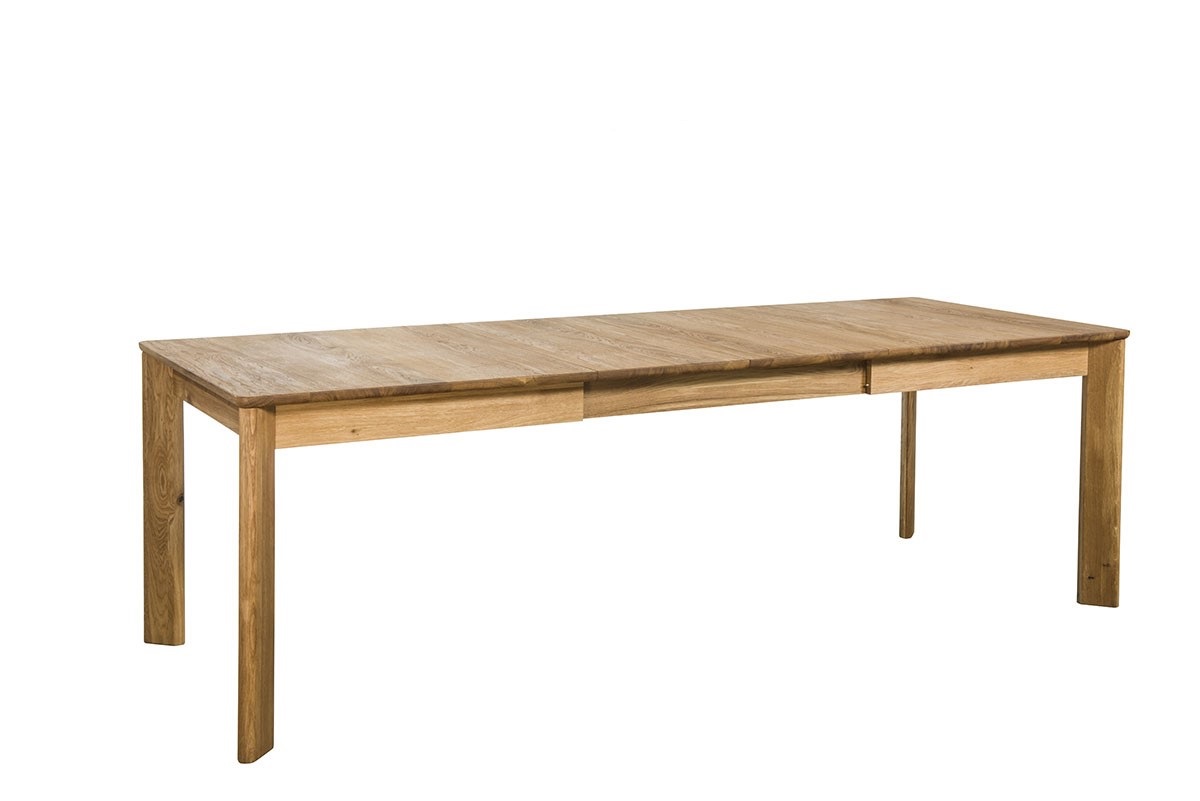Drewniany stół rozkładany białe tło MASERI