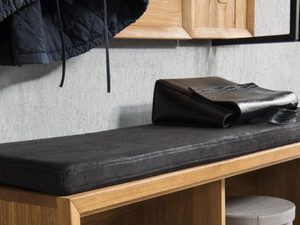 Miniaturka 2 - Niska szafka na buty czarne siedzisko otwarta MASERI