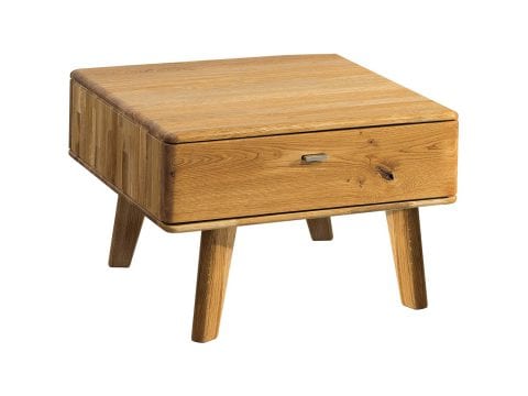 Mała drewniana ława z szufladą