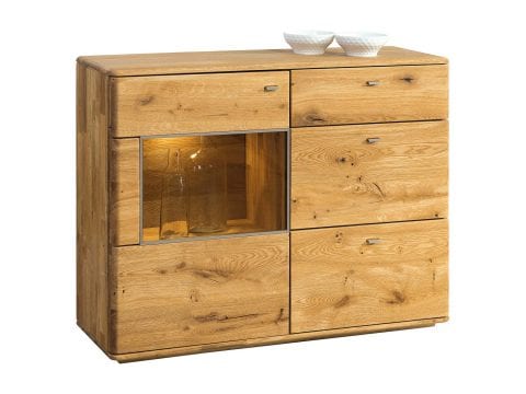 Niska komoda ze szkłem