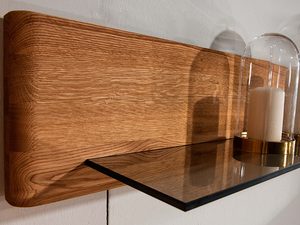 Miniaturka 2 - Wisząca półka szklana drewno