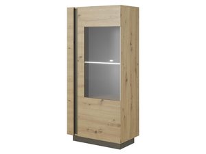 Miniaturka 1 - Witryna szklana niska dąb artisan CLEOPATRA