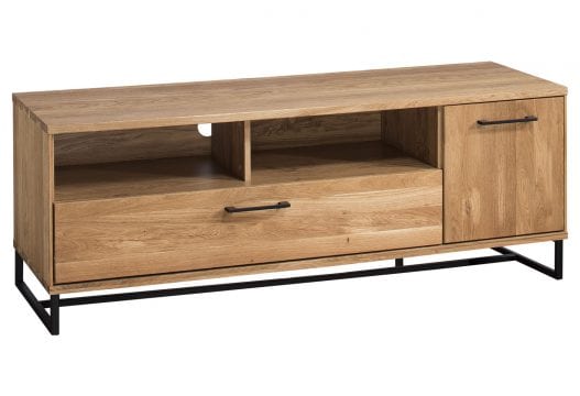 Drewniana szafka RTV białe tło TAHARO