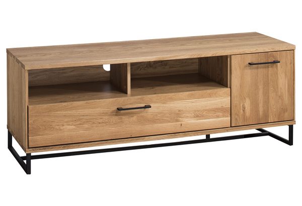 Drewniana szafka RTV białe tło TAHARO