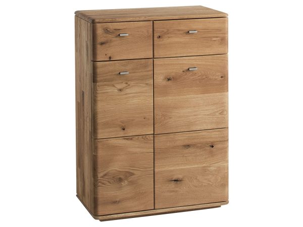 Drewniana szafka na buty białe tło MASERI