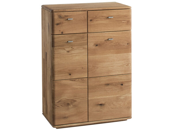 Drewniana szafka na buty dąb dziki z trzema klapami