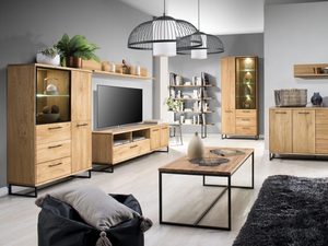 Miniaturka 2 - Przestronny salon z nowoczesnymi meblami w kolorze drewna do stylowych wnętrz