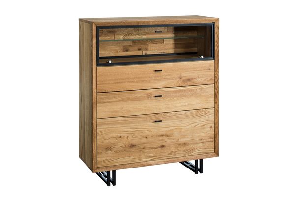 Komoda drewniana z szufladami na metalowych nóżkach TOLEDO