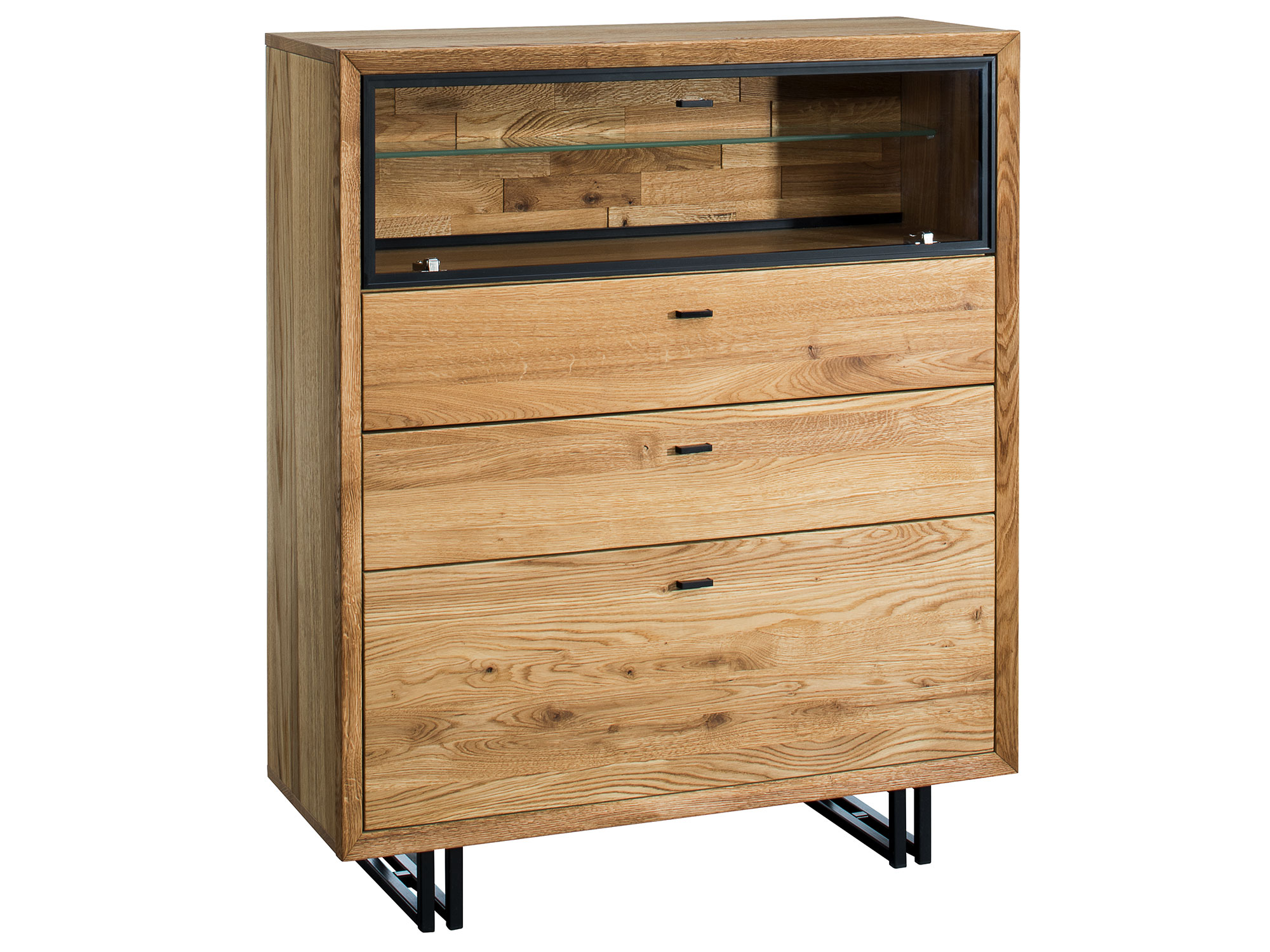 Komoda drewniana z szufladami na metalowych nóżkach TOLEDO