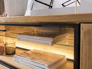 Miniaturka 4 - Komoda przeszklona z drzwiami zbliżenie TOLEDO