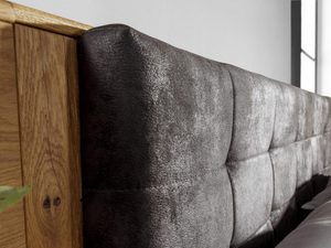 Miniaturka 4 - Łóżko drewniane dębowe z tapicerowanym zagłówkiem