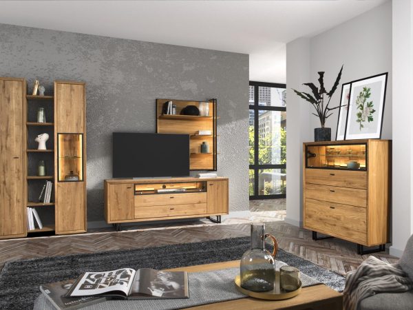 Meble z drewna do salonu aranżacja TOLEDO