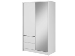 Miniaturka 2 - Szafa z jasnymi drewnianymi frontami i lustrzanymi drzwiami do stylowych sypialni