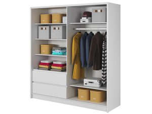 Miniaturka 2 - Biała szafa z drążkiem i szufladami – wnętrze organizacyjne