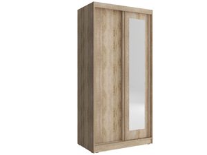 Miniaturka 2 - Nowoczesna dwudrzwiowa szafa z lustrem dąb sonoma TITOS 100cm