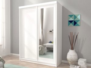 Miniaturka 5 - Nowoczesna dwudrzwiowa szafa z lustrem biała aranżacja TITOS 150cm