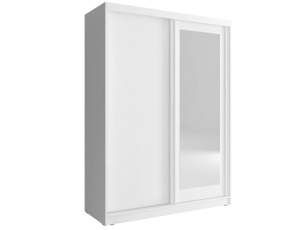 Nowoczesna dwudrzwiowa szafa z lustrem biała TITOS 150cm