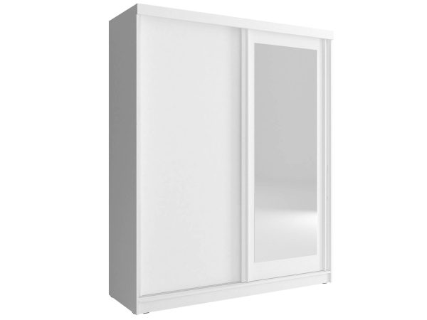 Efektowna szafa dwudrzwiowa przesuwna biała TITOS 200cm