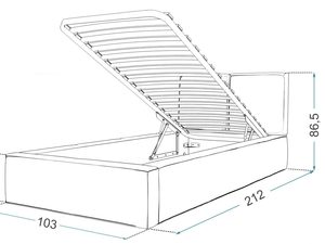 Miniaturka 21 - Młodzieżowe łóżko 90x200 wymiary TORRES