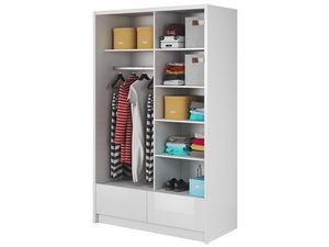 Miniaturka 1 - Pojemna przesuwna szafa biała wnętrze MORIS I 130cm