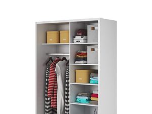 Miniaturka 1 - Wysoka szafa z pojemnymi półkami do nowoczesnych wnętrz