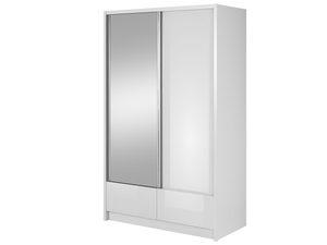 Miniaturka 2 - Pojemna przesuwna szafa biała MORIS I 130cm