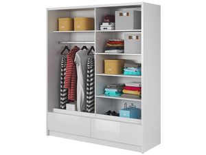 Miniaturka 1 - Szafa przesuwna z lustrem biała wnętrze MORIS I 180cm