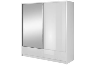 Miniaturka 2 - Przesuwna szafa z lustrem biała MORIS I 200cm