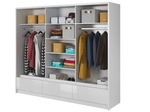 Miniaturka 1 - Pojemna przesuwna szafa z lustrem wnętrze MORIS I 250cm