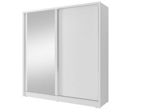 Miniaturka 1 - Szafa przesuwna dwudrzwiowa z lustrem biała LUCA