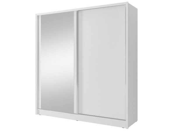 Szafa przesuwna dwudrzwiowa z lustrem biała LUCA
