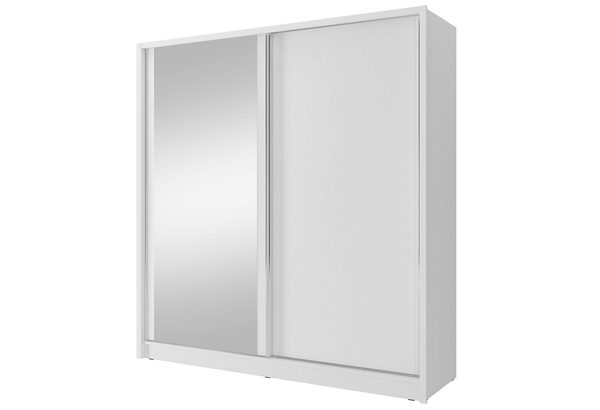 Szafa przesuwna dwudrzwiowa z lustrem biała LUCA
