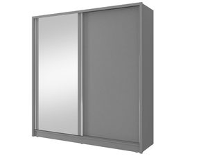 Miniaturka 2 - Szafa przesuwna dwudrzwiowa z lustrem szara LUCA