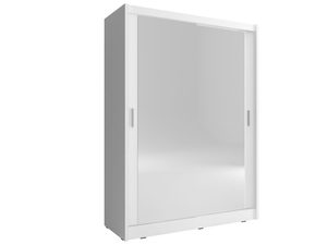 Miniaturka 4 - Dwudrzwiowa szafa przesuwna z lustrem biała ALVERA 130cm