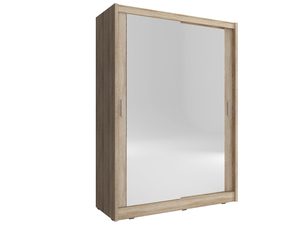 Miniaturka 1 - Dwudrzwiowa szafa przesuwna z lustrem dąb sonoma ALVERA 130cm