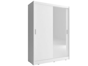 Miniaturka 3 - Dwudrzwiowa szafa przesuwna z lustrem biała ALVERA 130cm