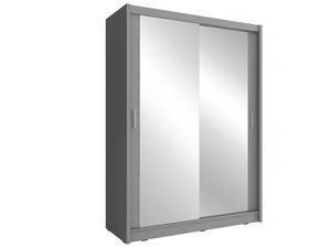 Miniaturka 2 - Dwudrzwiowa szafa przesuwna z lustrem grafit ALVERA 130cm