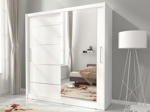 Miniaturka 3 - Szafa na ubrania biała aranżacja ALVERA I ALU 200cm