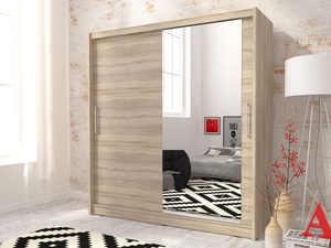 Miniaturka 4 - Szafa na ubrania dąb sonoma aranżacja ALVERA I 180cm