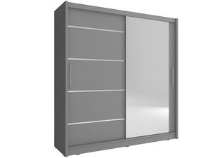 Miniaturka 1 - Szafa na ubrania grafit ALVERA I ALU 200cm