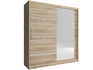 Miniaturka 2 - Szafa przesuwna na ubrania z lustrem dąb sonoma ALVERA I ALU 180cm