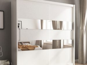 Miniaturka 2 - Szafa przesuwana biała aranżacja 180cm ALVERA II