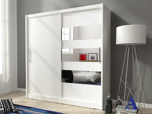 Miniaturka 4 - Pojemna szafa dwudrzwiowa biała aranżacja ALVERA III 200cm