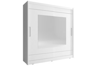 Miniaturka 2 - Szafa ubraniowa z lustrzanymi wstawkami biała ALVERA IX 180cm