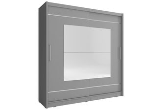 Miniaturka 2 - Pojemna szafa na ubrania grafit lustro ALVERA IX 200cm