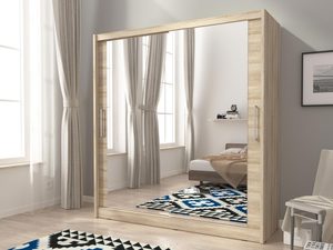 Miniaturka 3 - Pojemna szafa ALVERA dąb sonoma duże lustro VI 200cm