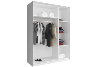 Miniaturka 4 - Dwudrzwiowa szafa przesuwna biała wnętrze GAYA I 150cm